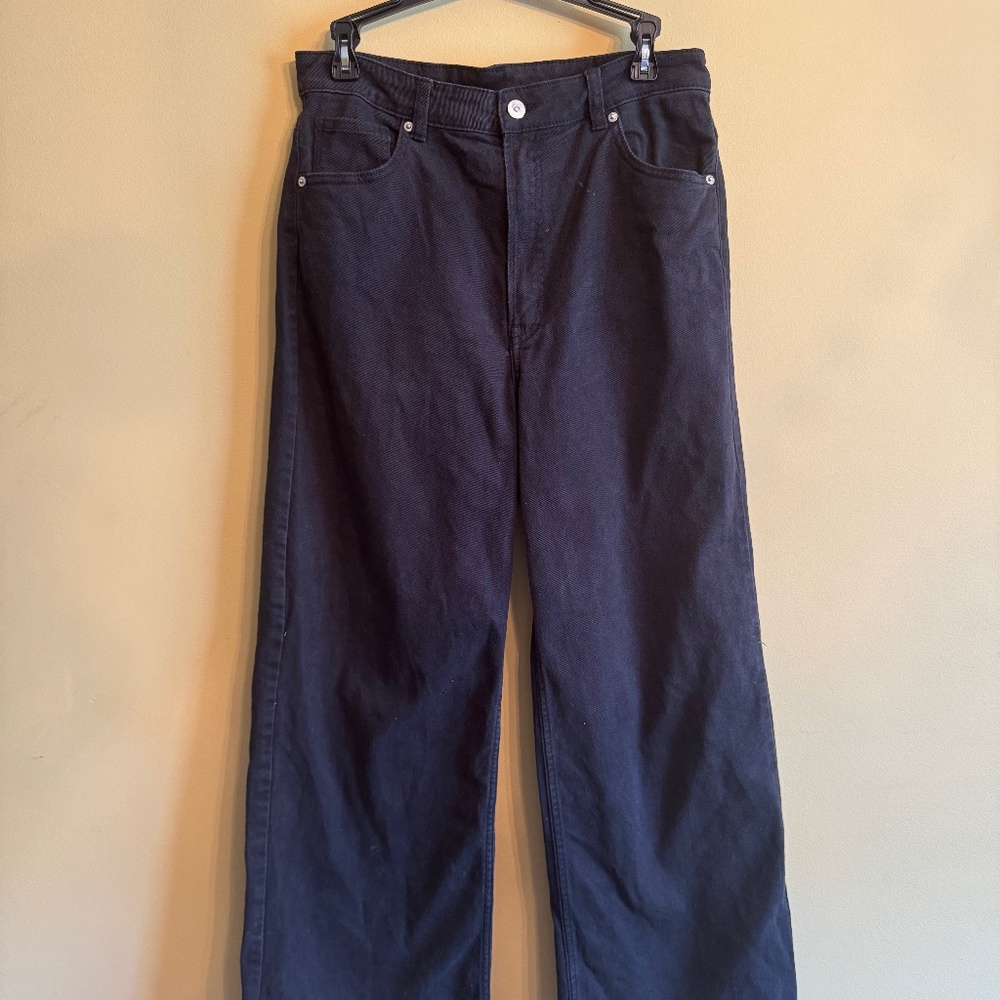 black wide leg jeans